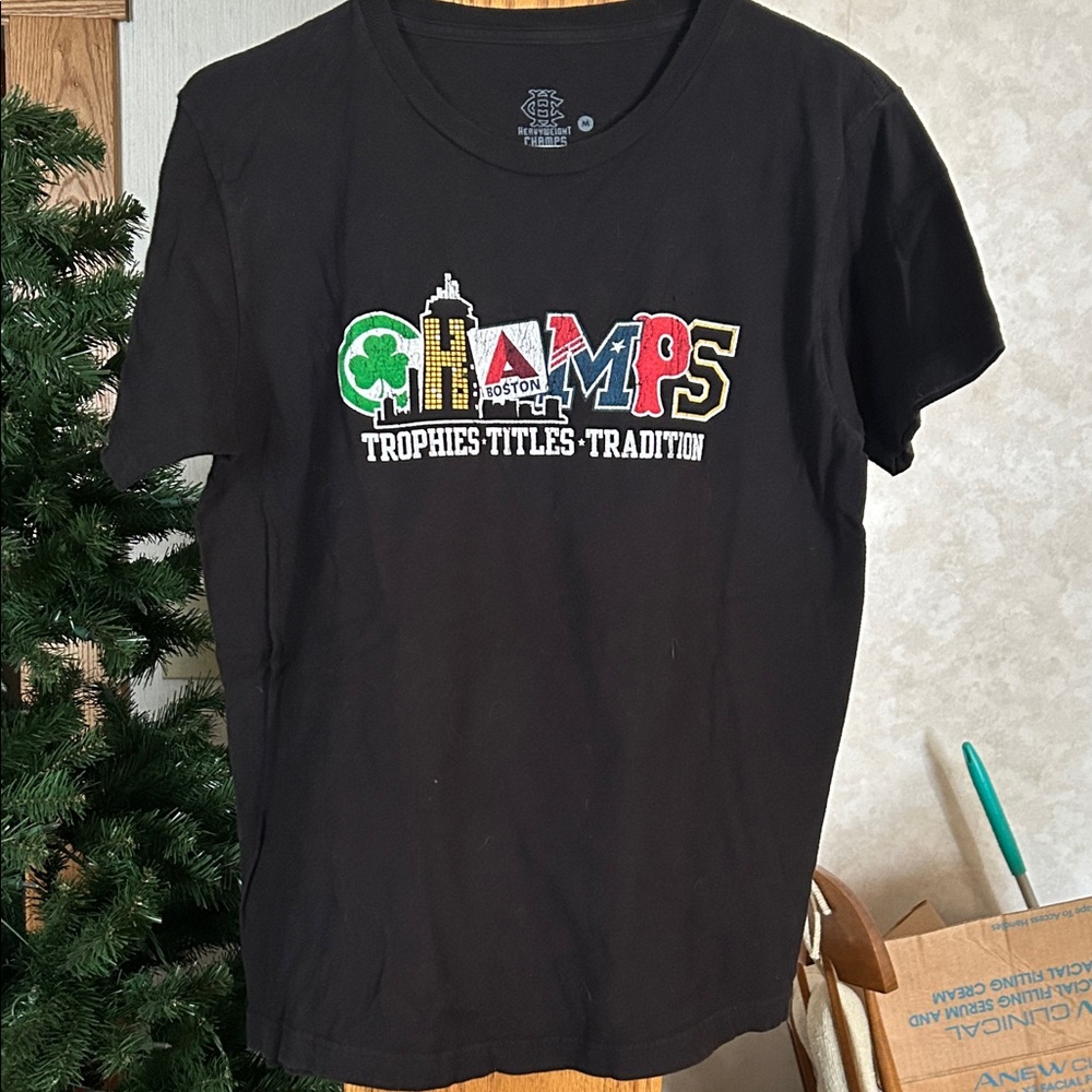 Champs Black Tee with City Graphic